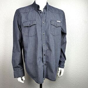 Lucky Brand Sportswear Men's Check Button Down Blue Cotton Shirt